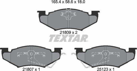 Textar 2180902 - Brake Pad Set, disc brake autospares.lv