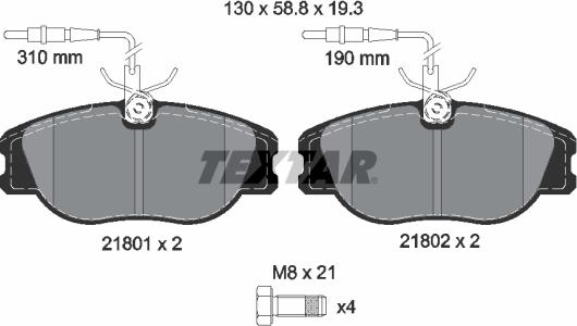 Textar 89003600 - Brake Set, disc brakes autospares.lv