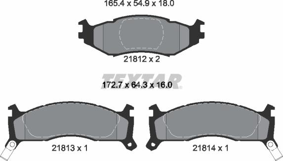 Textar 2181201 - Brake Pad Set, disc brake autospares.lv