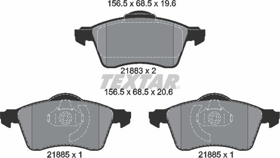 Textar 2188302 - Brake Pad Set, disc brake autospares.lv