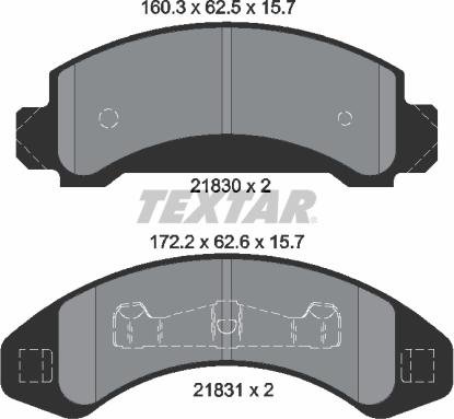 Textar 2183001 - Brake Pad Set, disc brake autospares.lv