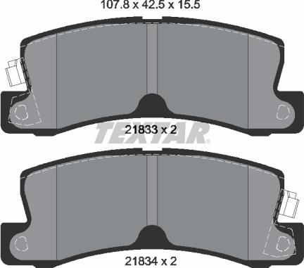 Textar 2183301 - Brake Pad Set, disc brake autospares.lv