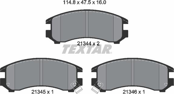 Textar 2134401 - Brake Pad Set, disc brake autospares.lv