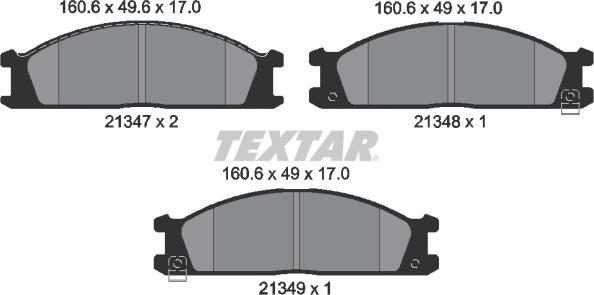 Textar 2134702 - Brake Pad Set, disc brake autospares.lv