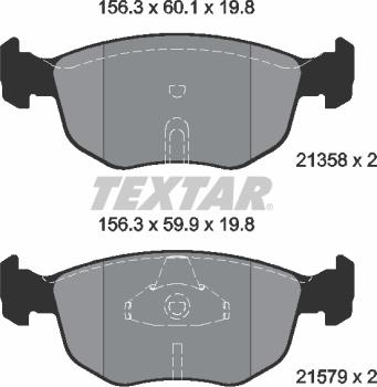 Textar 2135803 - Brake Pad Set, disc brake autospares.lv