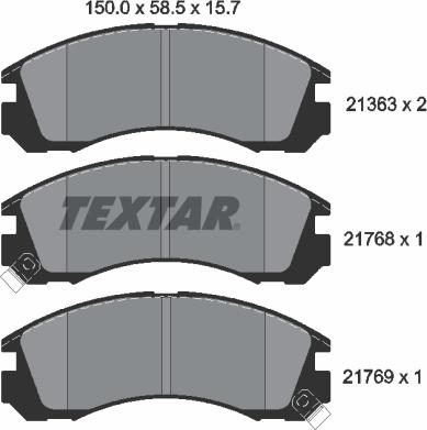 Textar 2136301 - Brake Pad Set, disc brake autospares.lv