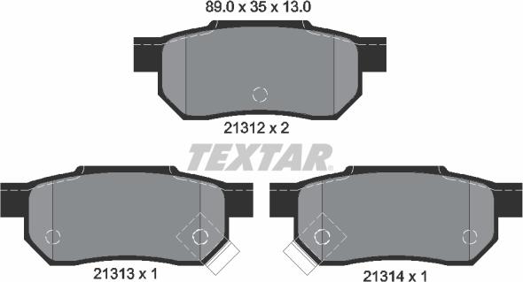 Textar 2131201 - Brake Pad Set, disc brake autospares.lv