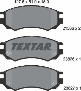 Textar 2138604 - Brake Pad Set, disc brake autospares.lv