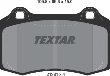 Textar 2138102 - Brake Pad Set, disc brake autospares.lv