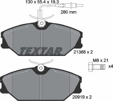 Textar 89010500 - Brake Set, disc brakes autospares.lv