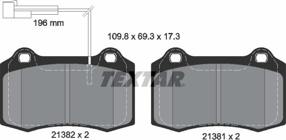 Textar 2138201 - Brake Pad Set, disc brake autospares.lv