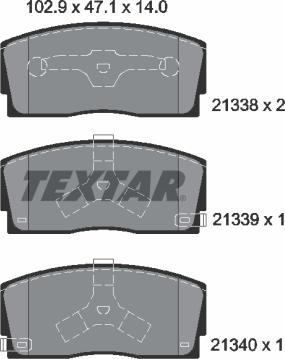 Textar 2133801 - Brake Pad Set, disc brake autospares.lv