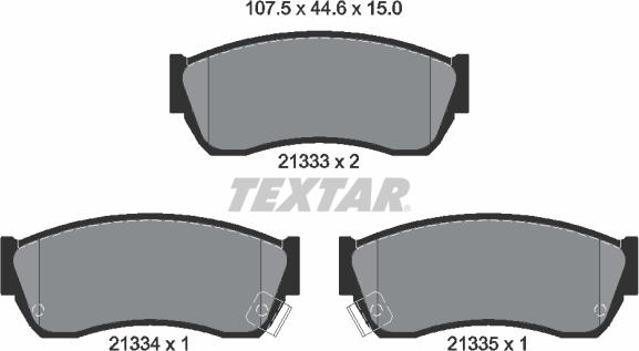 Textar 2133301 - Brake Pad Set, disc brake autospares.lv