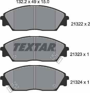 Textar 2132201 - Brake Pad Set, disc brake autospares.lv