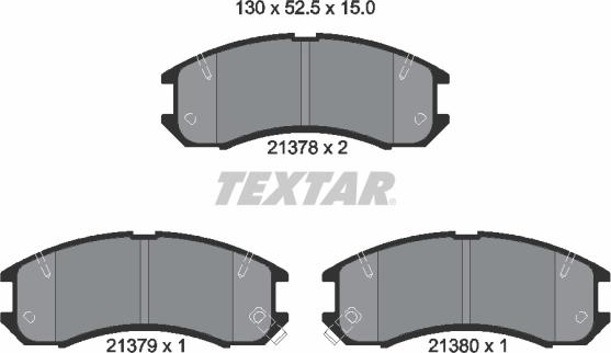 Textar 2137801 - Brake Pad Set, disc brake autospares.lv