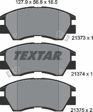 Textar 2137301 - Brake Pad Set, disc brake autospares.lv