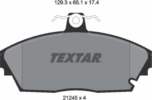 Textar 2124502 - Brake Pad Set, disc brake autospares.lv