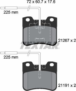 Textar 2126702 - Brake Pad Set, disc brake autospares.lv