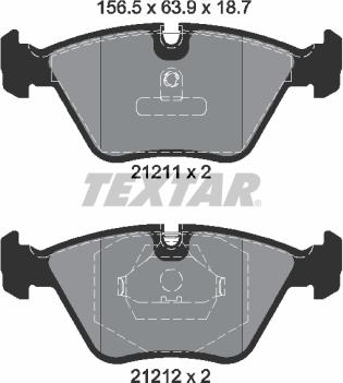 Textar 2121102 - Brake Pad Set, disc brake autospares.lv