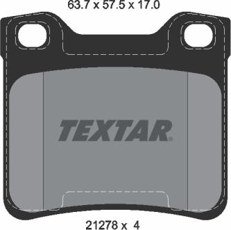 Textar 2127803 - Brake Pad Set, disc brake autospares.lv