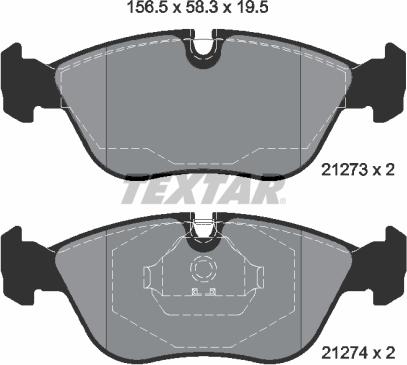 Textar 2127304 - Brake Pad Set, disc brake autospares.lv