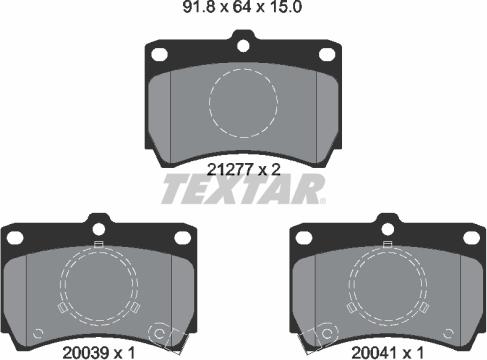 Textar 2127702 - Brake Pad Set, disc brake autospares.lv