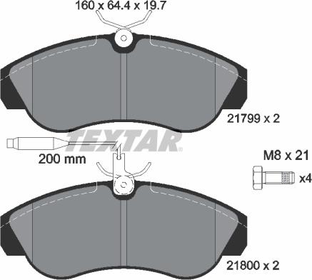 Textar 2179901 - Brake Pad Set, disc brake autospares.lv