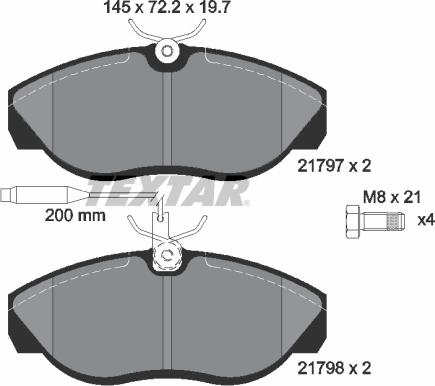 Textar 89011900 - Brake Set, disc brakes autospares.lv