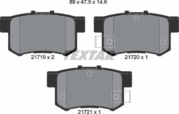 Textar 2171901 - Brake Pad Set, disc brake autospares.lv