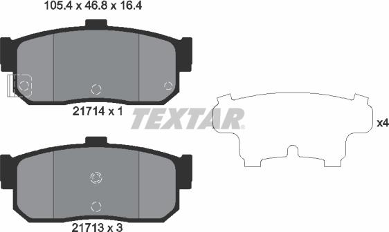 Textar 2171401 - Brake Pad Set, disc brake autospares.lv