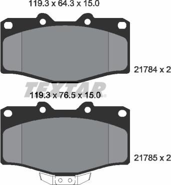 Textar 2178401 - Brake Pad Set, disc brake autospares.lv