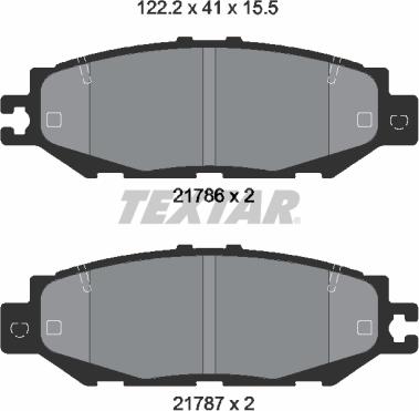 Textar 2178601 - Brake Pad Set, disc brake autospares.lv