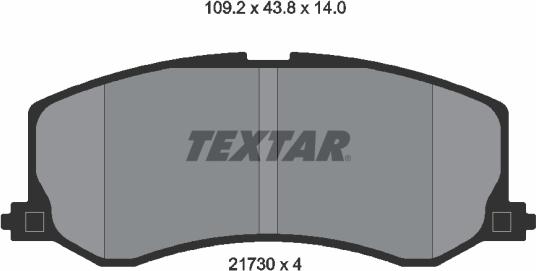 Textar 2173001 - Brake Pad Set, disc brake autospares.lv