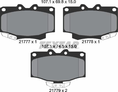 Textar 2177702 - Brake Pad Set, disc brake autospares.lv