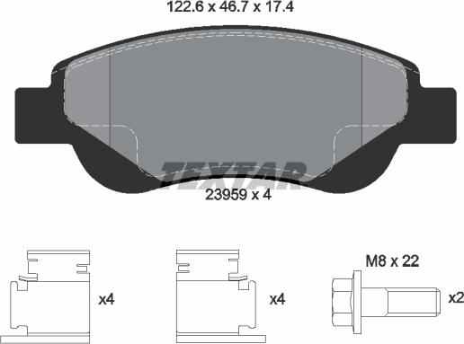 Textar 2395901 - Brake Pad Set, disc brake autospares.lv