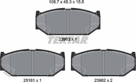 Textar 2396302 - Brake Pad Set, disc brake autospares.lv