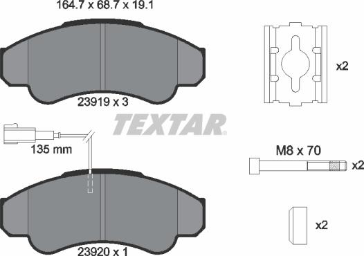 Textar 2391901 - Brake Pad Set, disc brake autospares.lv