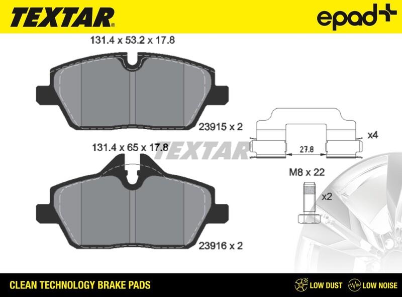 Textar 2391503CP - Brake Pad Set, disc brake autospares.lv