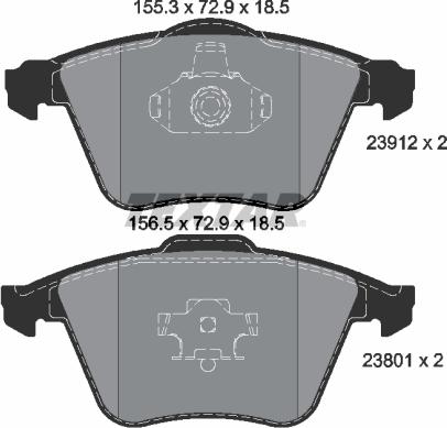 Textar 2391201 - Brake Pad Set, disc brake autospares.lv