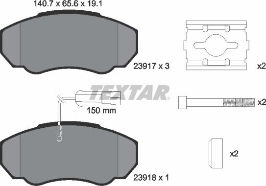 Textar 2391701 - Brake Pad Set, disc brake autospares.lv