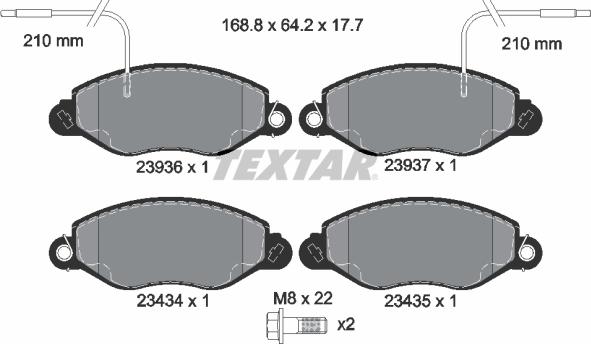 Textar 2393601 - Brake Pad Set, disc brake autospares.lv