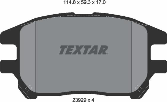 Textar 2392901 - Brake Pad Set, disc brake autospares.lv