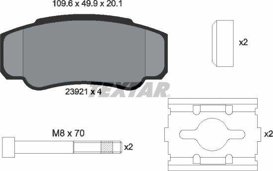 Textar 2392101 - Brake Pad Set, disc brake autospares.lv