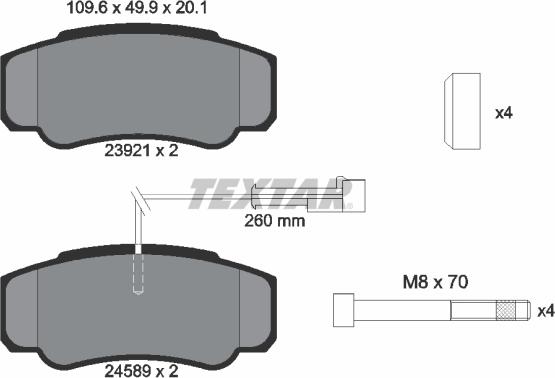 Textar 2392103 - Brake Pad Set, disc brake autospares.lv