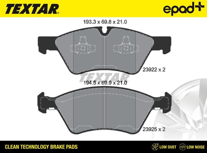 Textar 2392201CP - Brake Pad Set, disc brake autospares.lv