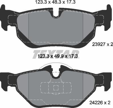 Textar 2392701 - Brake Pad Set, disc brake autospares.lv