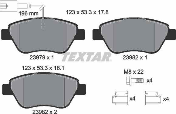 Textar 2397901 - Brake Pad Set, disc brake autospares.lv