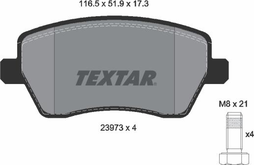 Textar 2397301 - Brake Pad Set, disc brake autospares.lv