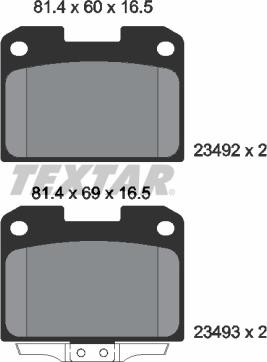 Textar 2349201 - Brake Pad Set, disc brake autospares.lv