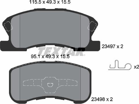 Textar 2349701 - Brake Pad Set, disc brake autospares.lv